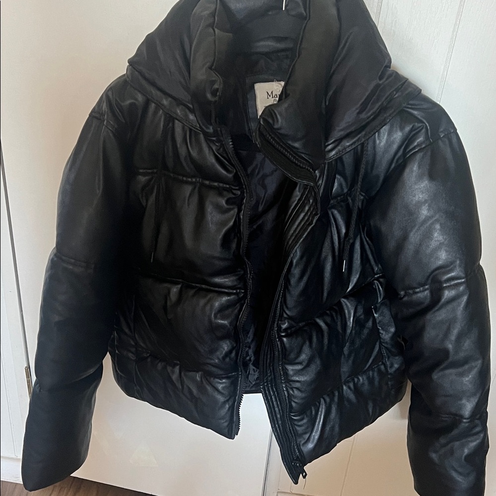 Maralyn & Me Shiny Black Puffer Jacket